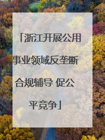 浙江开展公用事业领域反垄断合规辅导 促公平竞争